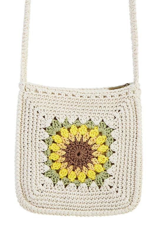 Yumi Handmade White Sunflower Crochet Bag ACC BAGS Yumi