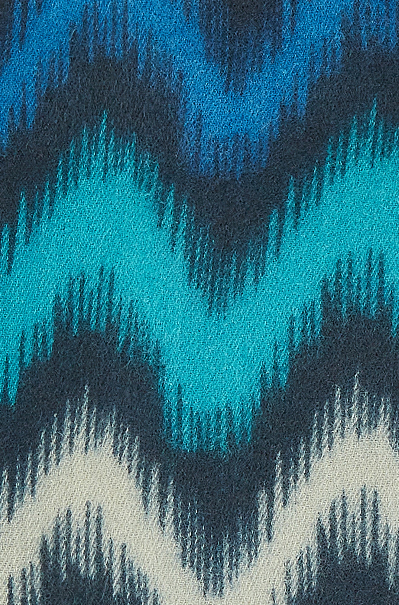 Yumi Blue Zig Zag Printed Scarf Yumi