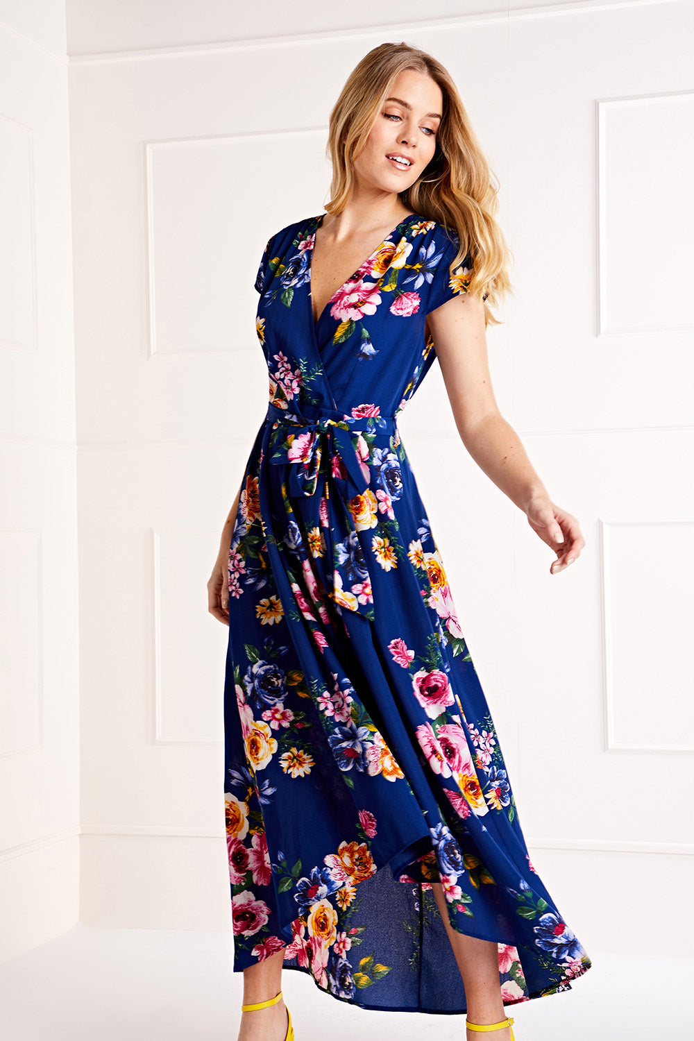 Front Wrap Floral Dress Yumi