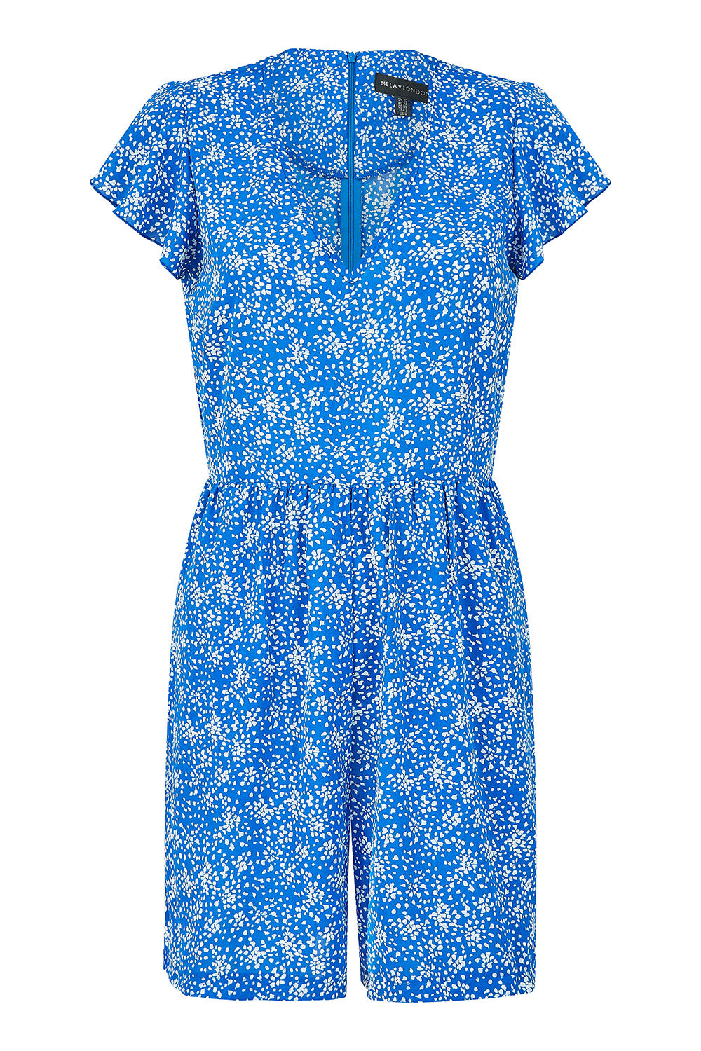 Mela Blue Dash Print Playsuit Mela