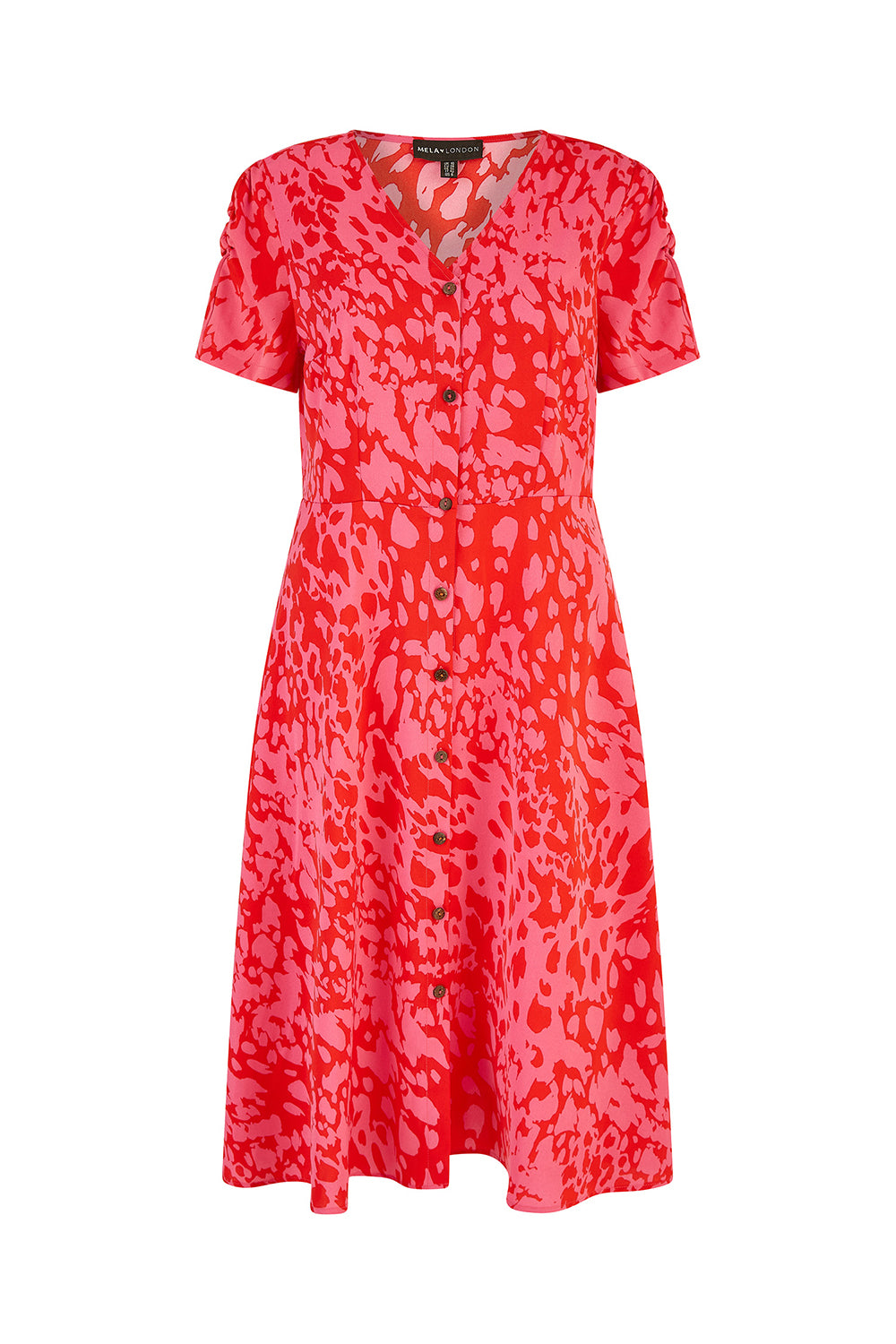 Mela Pink Animal Print Shirt Dress Mela