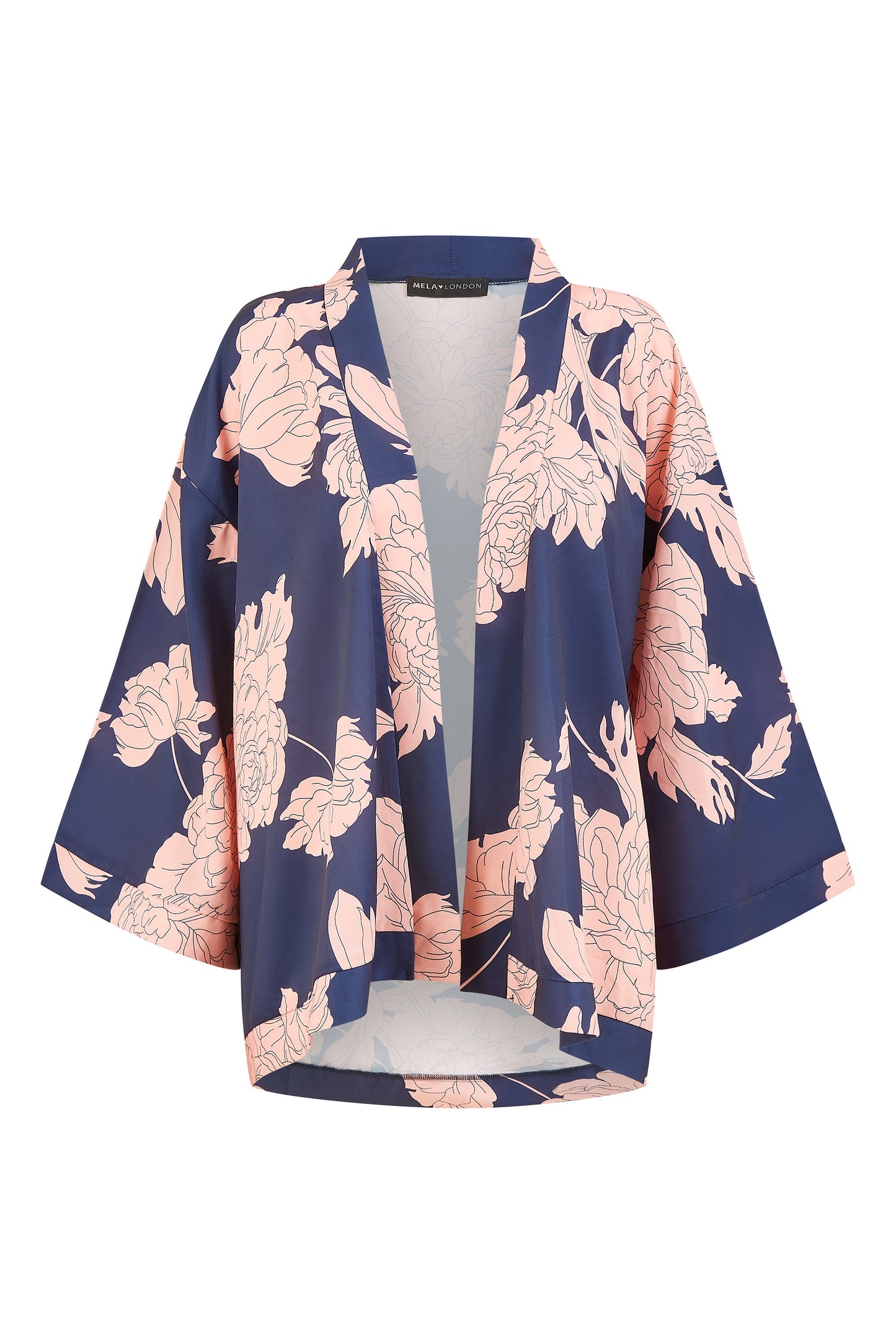 Yumi Navy Floral Blossom Print Kimono