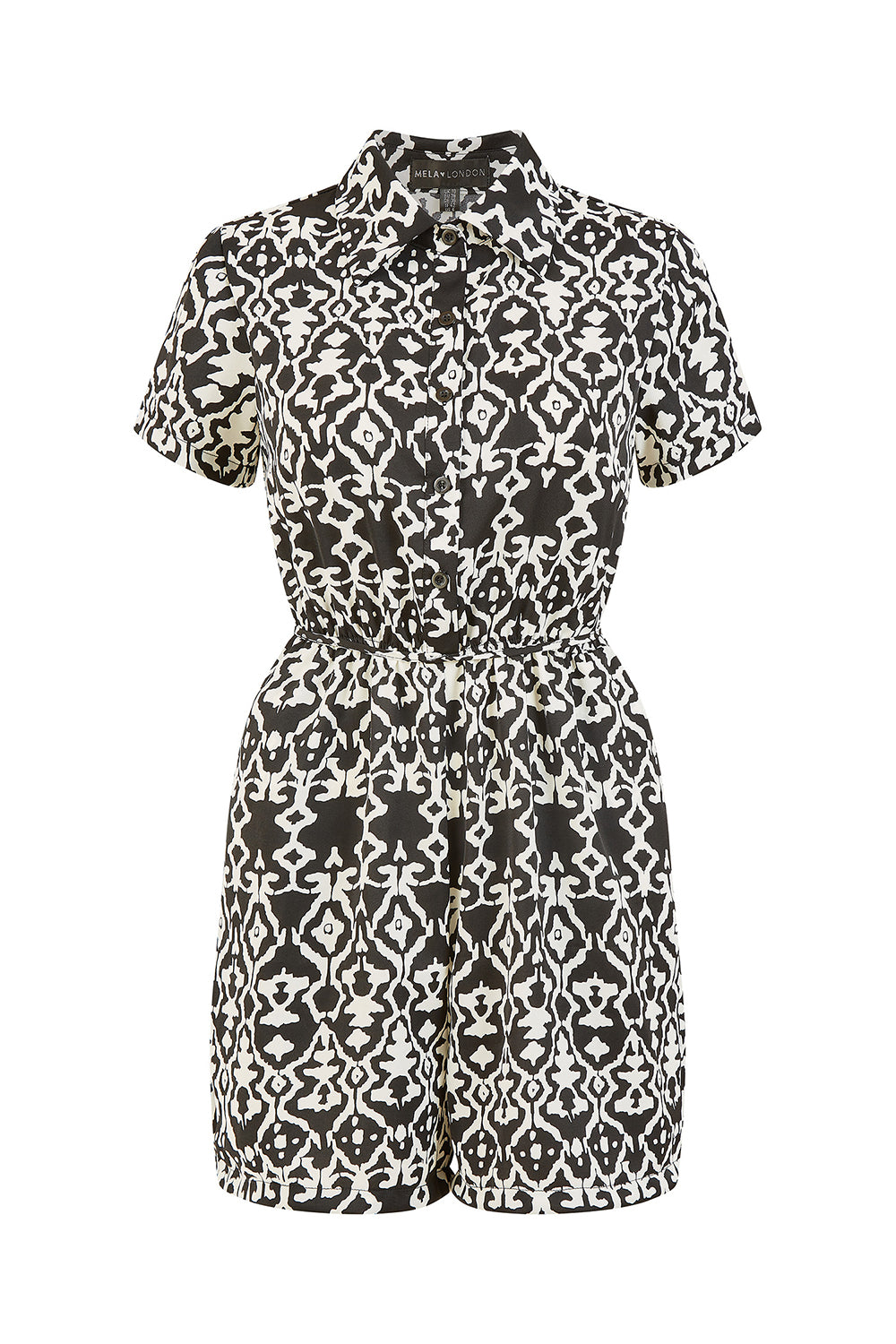 Mela Black Abstract Print Playsuit Mela