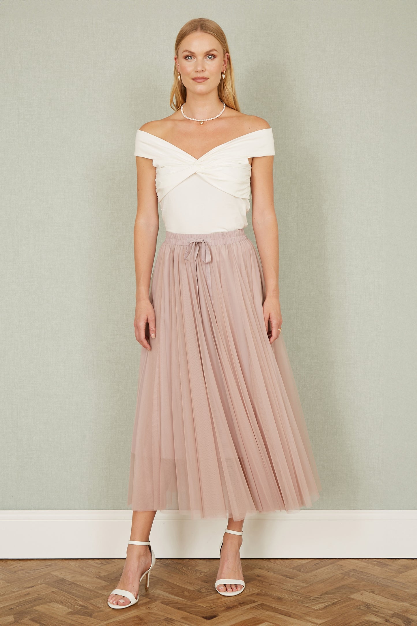 Yumi Blush Pink Mesh Tulle Skirt SKIRT Yumi