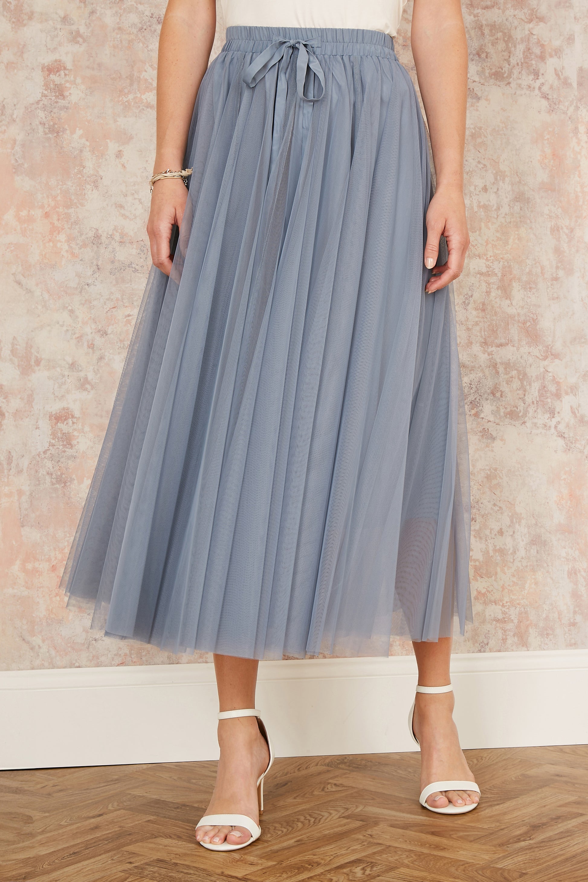 Yumi Blue Mesh Tulle Skirt SKIRT Yumi