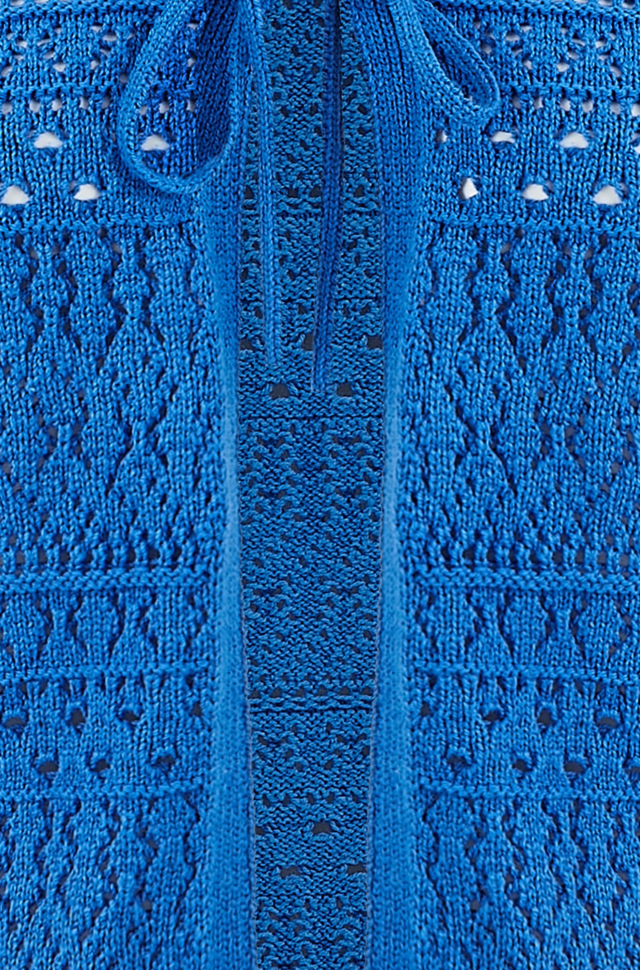 Yumi Blue Crochet Tie Front Cardigan KNIT Cardi Yumi