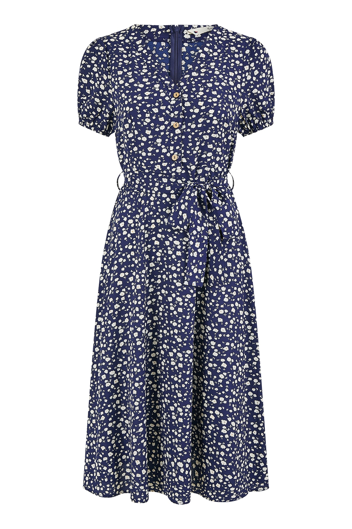 Yumi Navy Geo Print Retro Style Shirt Dress DRES Day Yumi