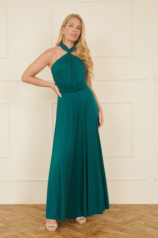 Yumi Green Jersey Stretch Multiway Midi Dress DRES Day Yumi