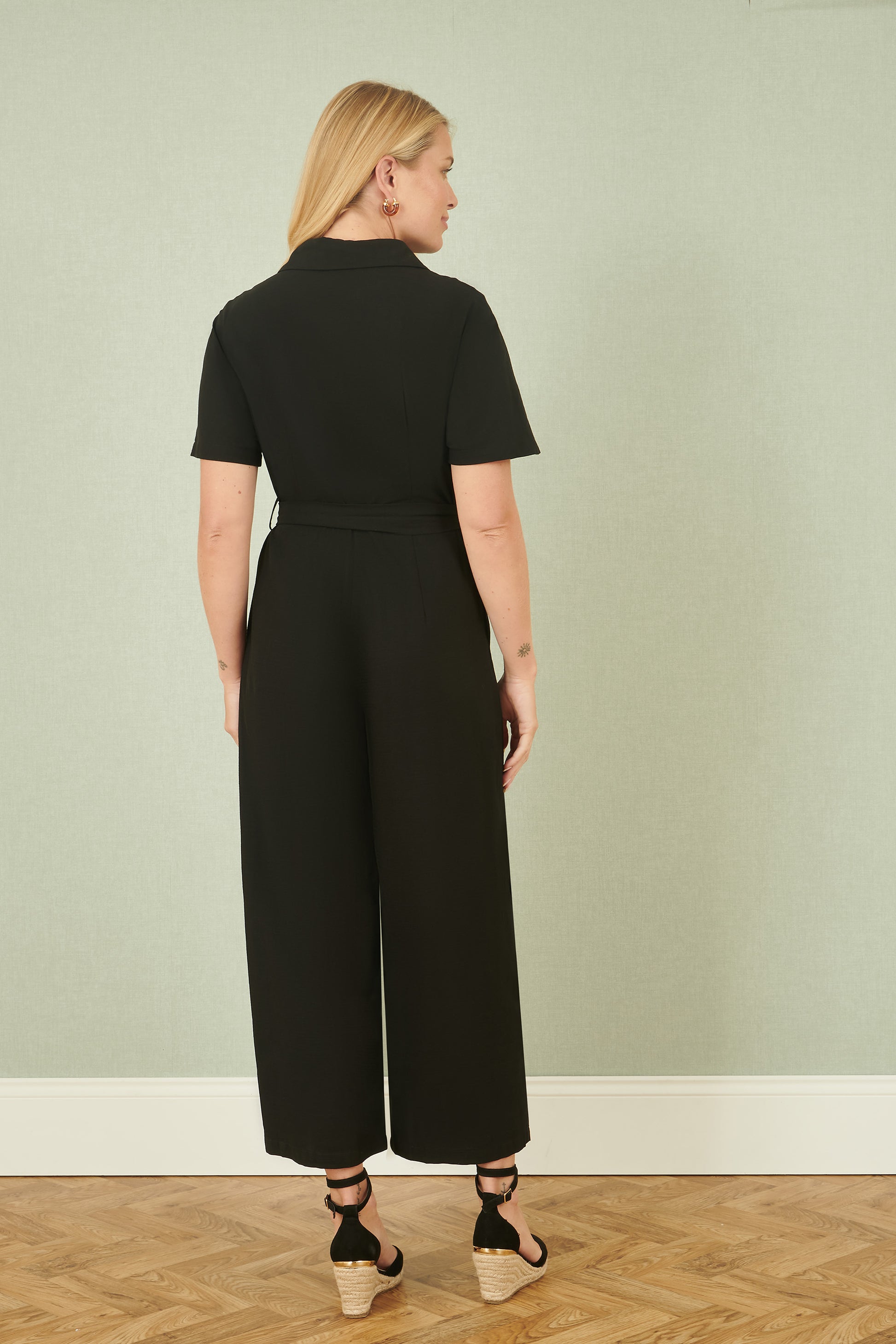 Yumi Black Utility Relaxed Fit Jumpsuit JUMPSUIT Yumi