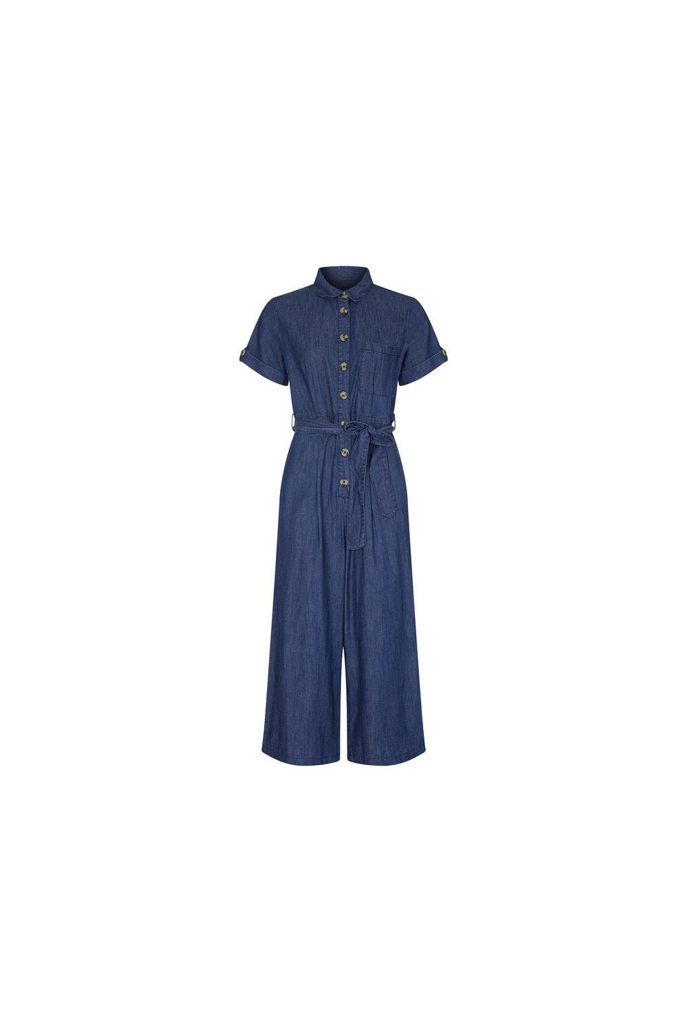 Yumi Blue Button Denim Jumpsuit Yumi