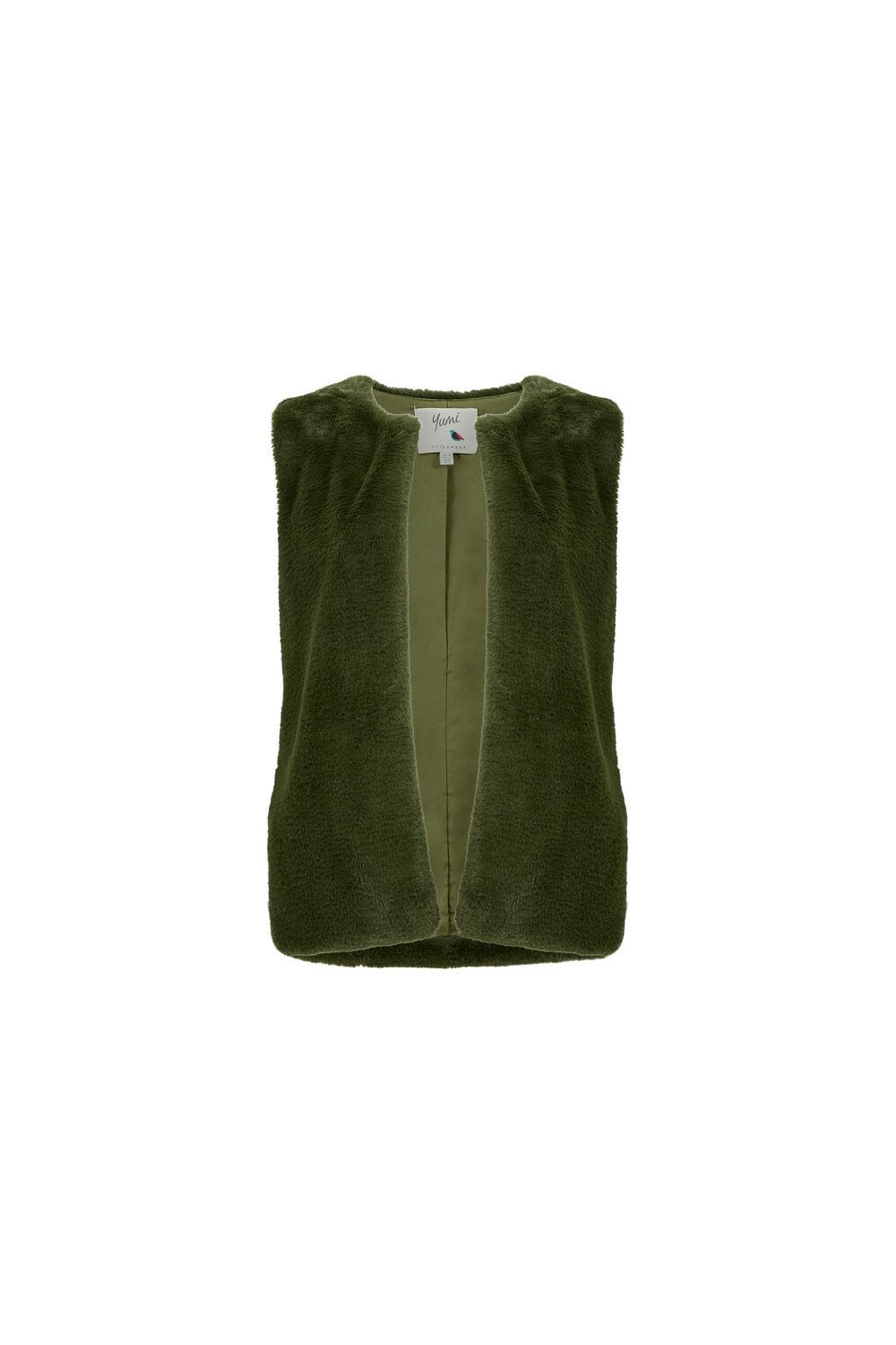 Yumi Green Faux Fur Coat Yumi