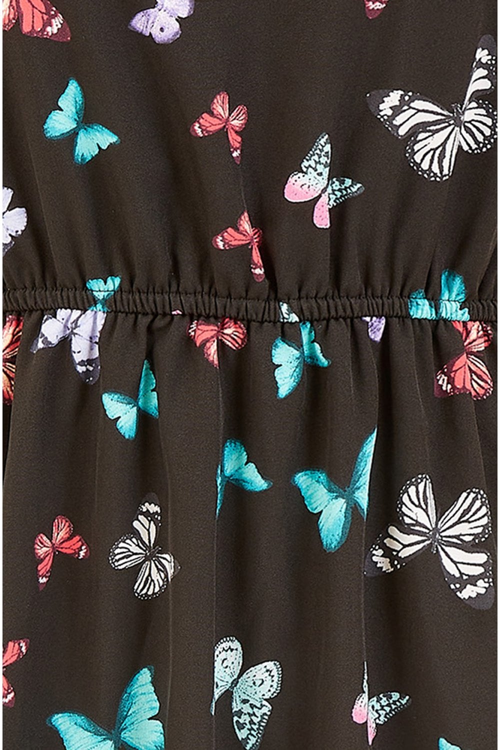 Mela Black Butterfly Print Relaxed Fit Skater Dress Mela