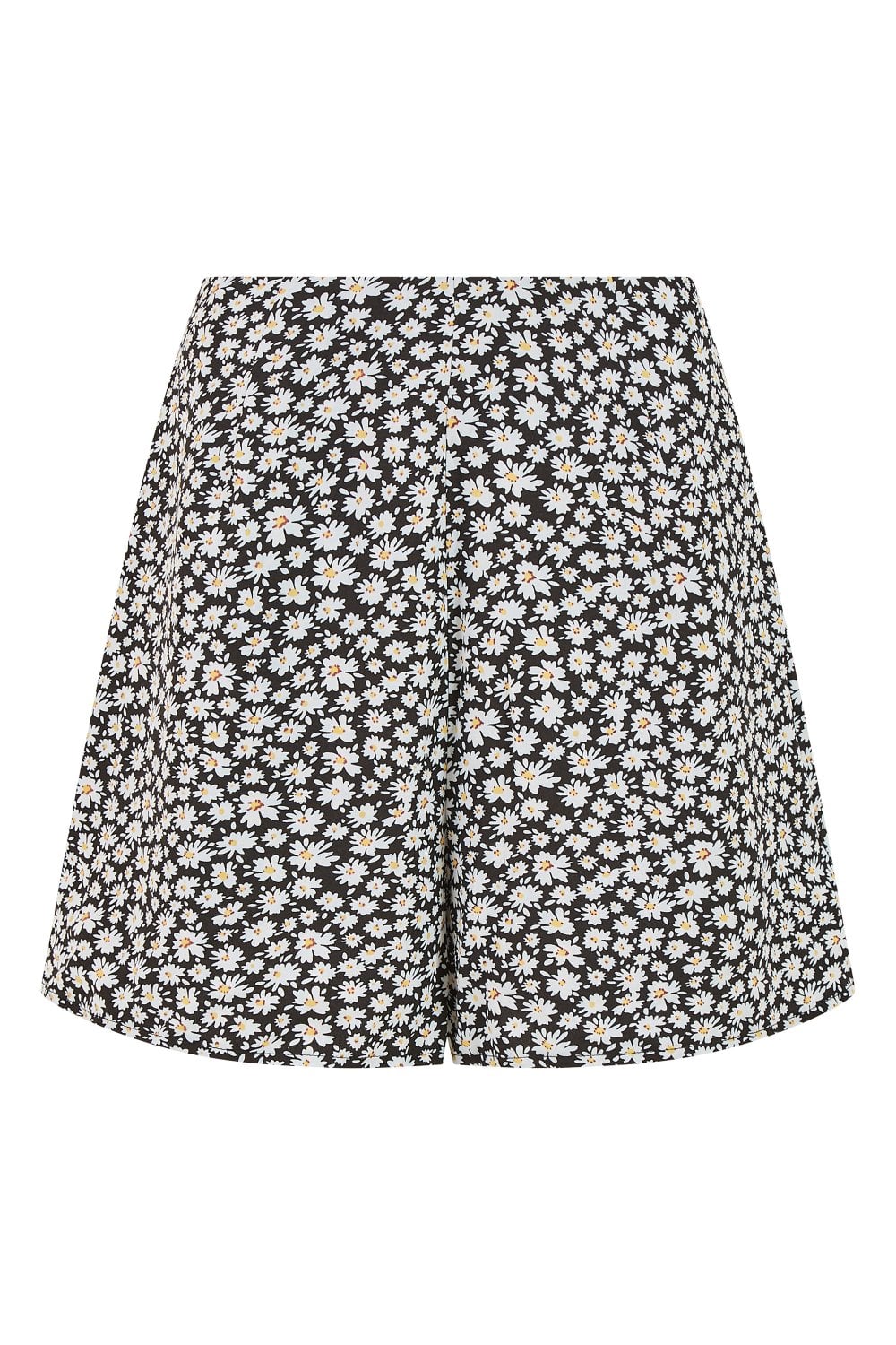 Mela Black Daisy Print Skater Shorts With Pockets Mela