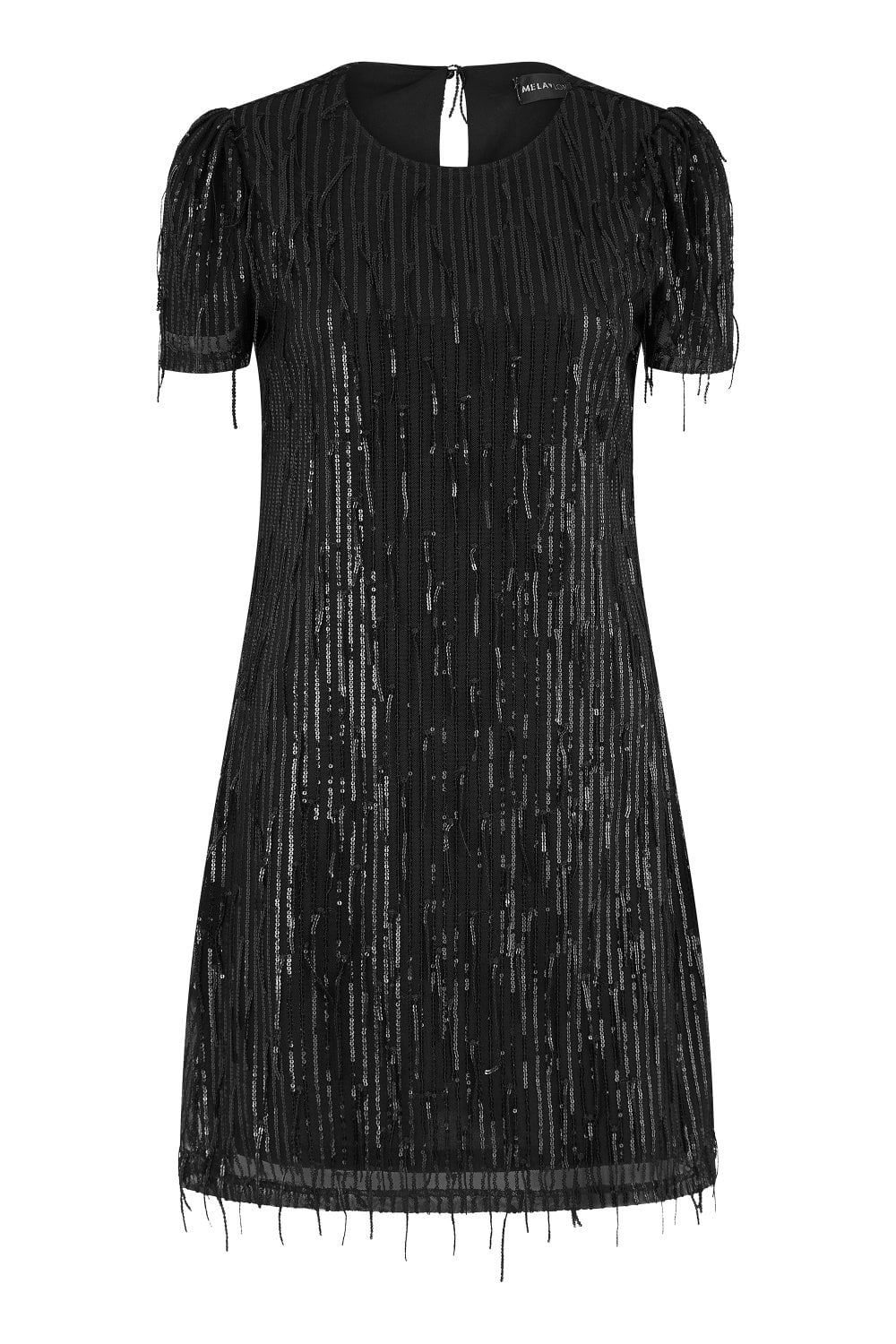 Mela Black Dripping Sequin Tunic Dress Mela