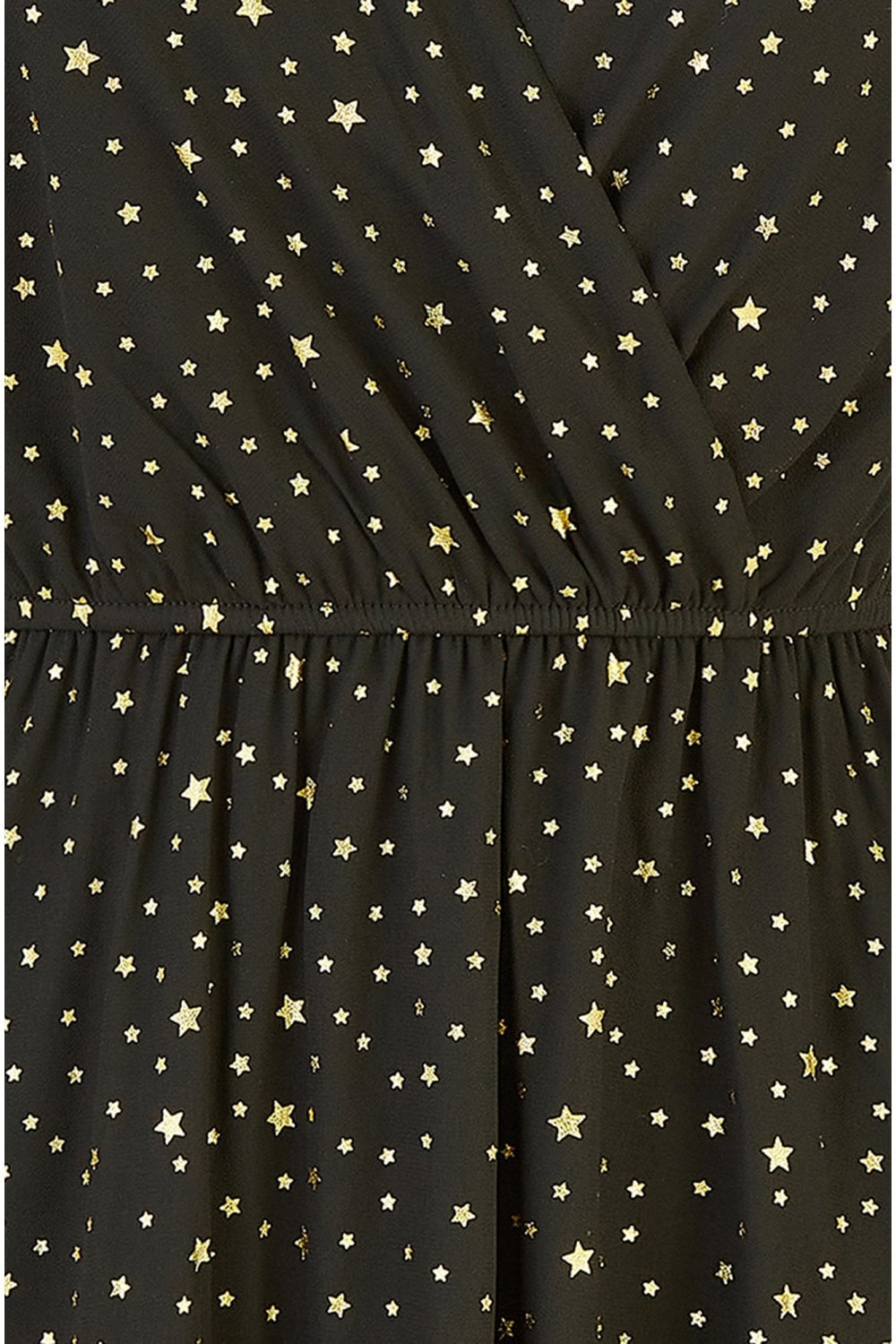 Mela Black Skater Dress With Mini Star Foil Print Mela