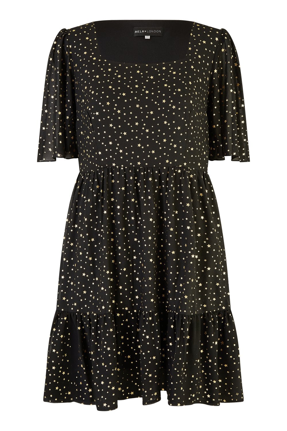 Mela Black Star Print Skater Dress Mela