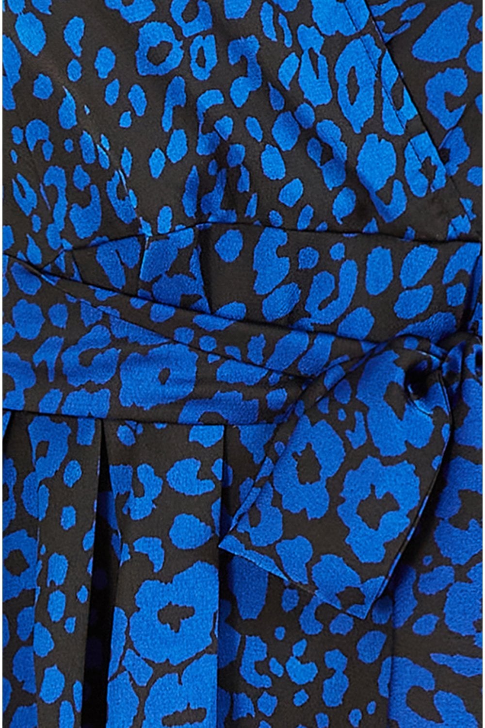 Mela Blue Animal Print Dip Hem Midi Wrap Dress Yumi