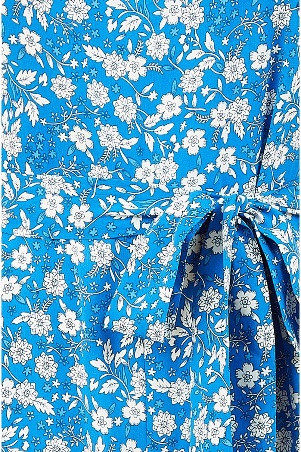 Mela Blue Ditsy Print Culotte Jumpsuit Mela