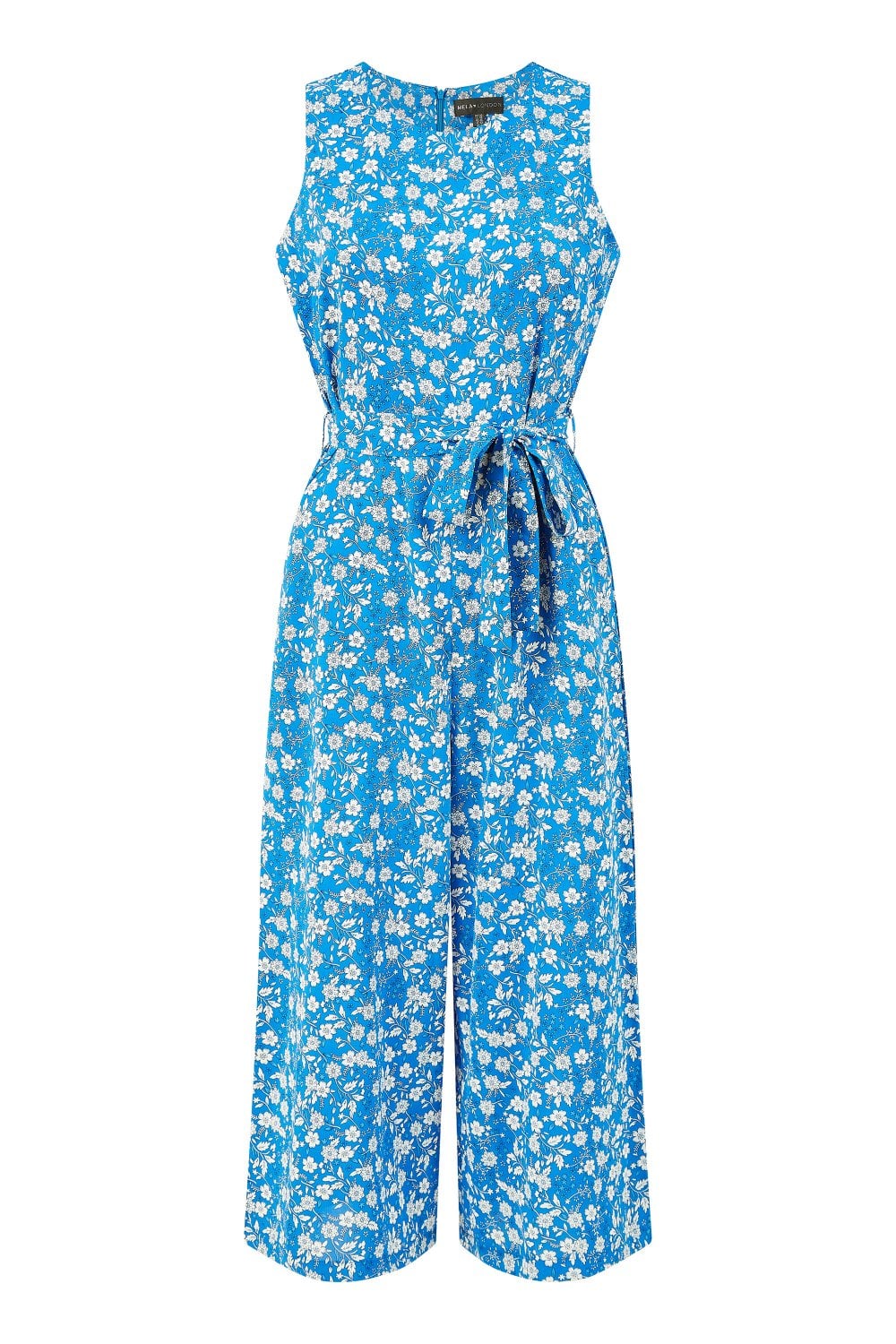 Mela Blue Ditsy Print Culotte Jumpsuit Mela