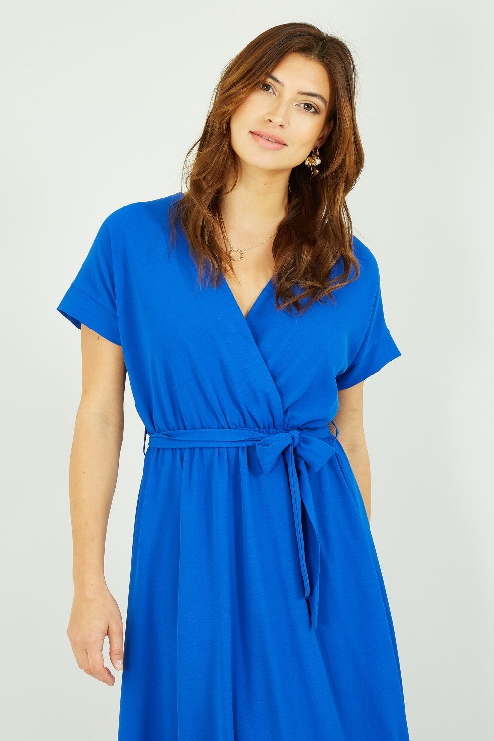 Mela Blue Kimono Sleeve Midi Dress Yumi