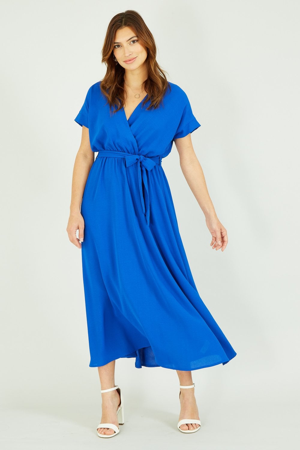 Mela Blue Kimono Sleeve Midi Dress Yumi