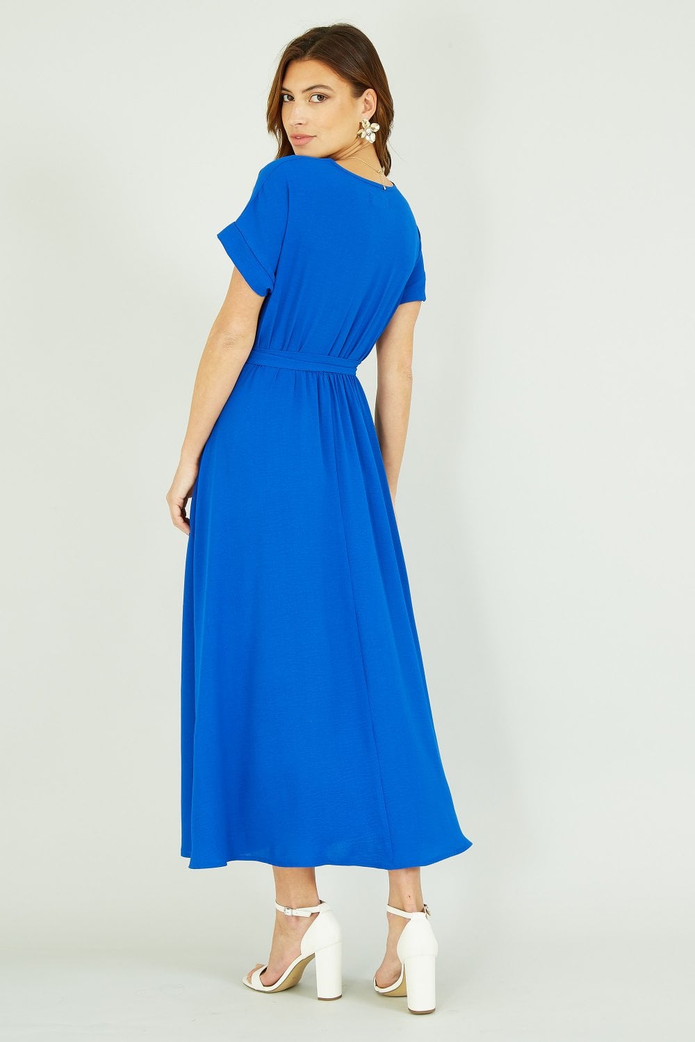 Mela Blue Kimono Sleeve Midi Dress Yumi