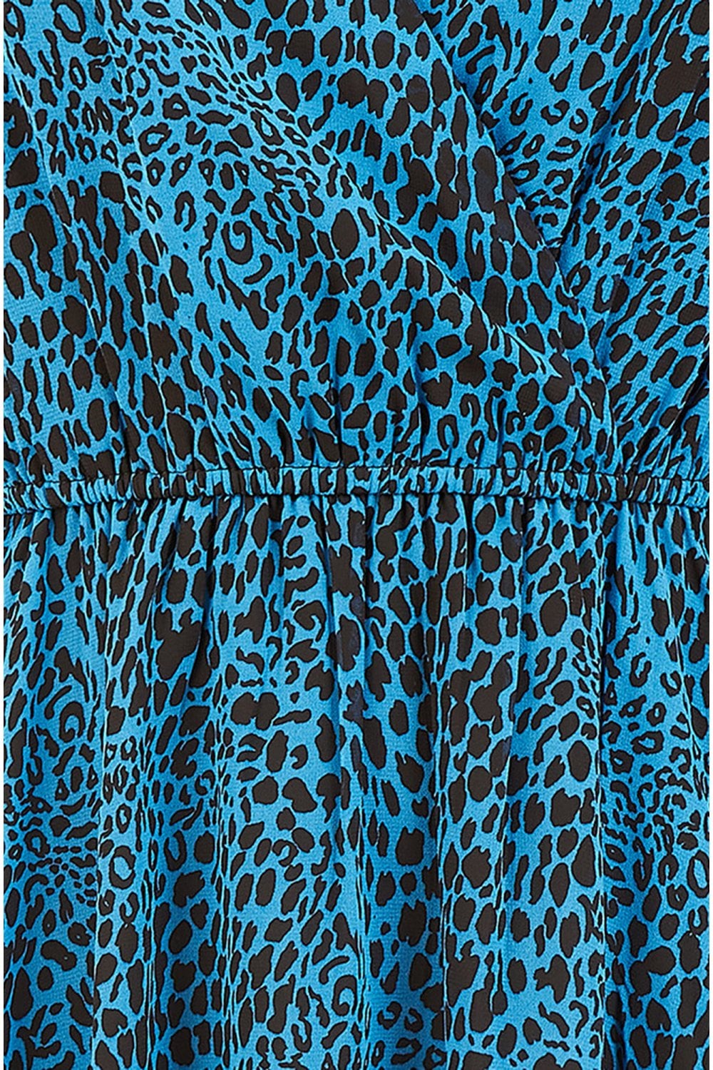 Mela Blue Leopard Print Skater Dress Mela