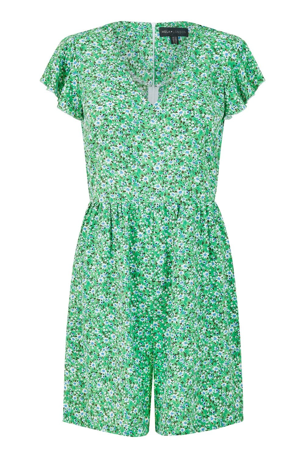 Mela Green Floral Print Playsuit Mela