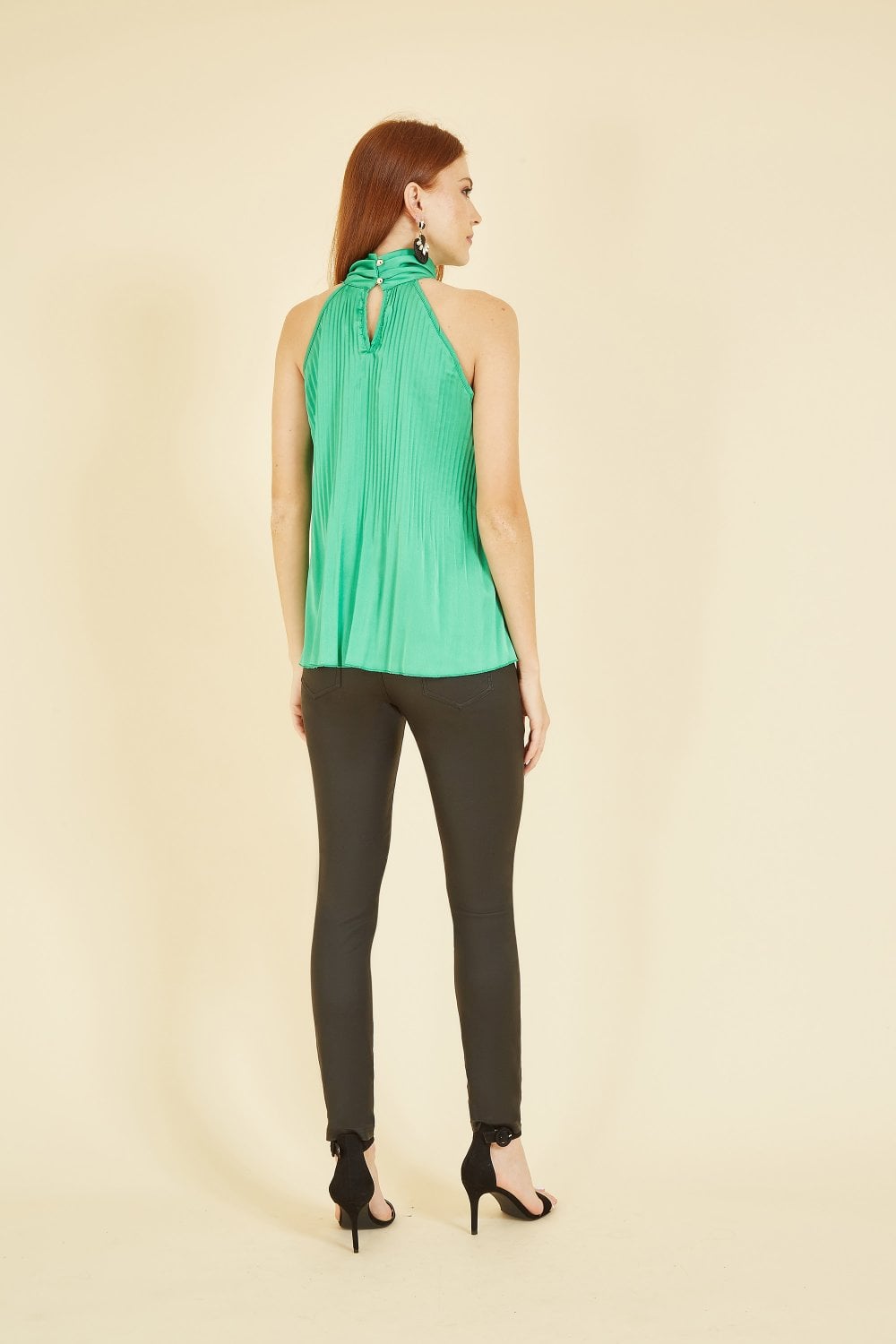 Mela Green Halter Neck Top Yumi