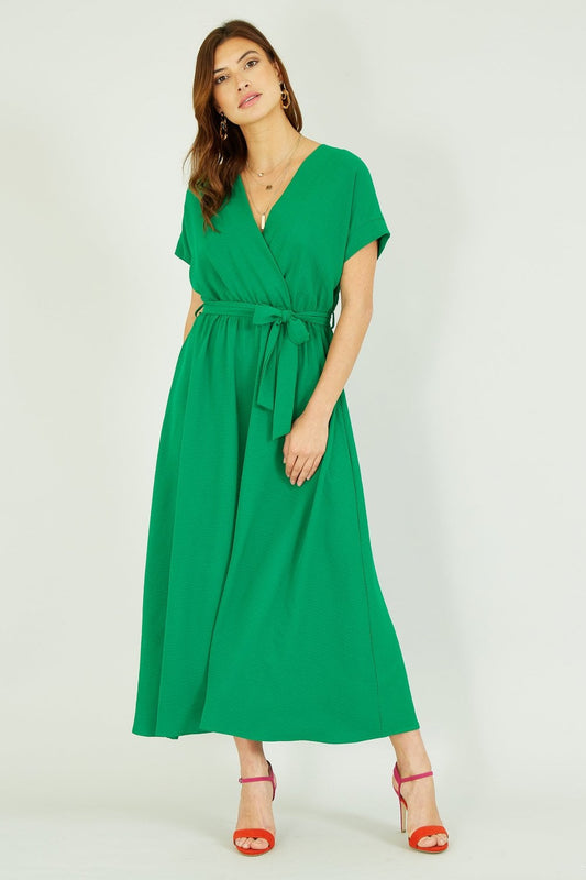 Mela Green Kimono Sleeve Midi Dress Yumi