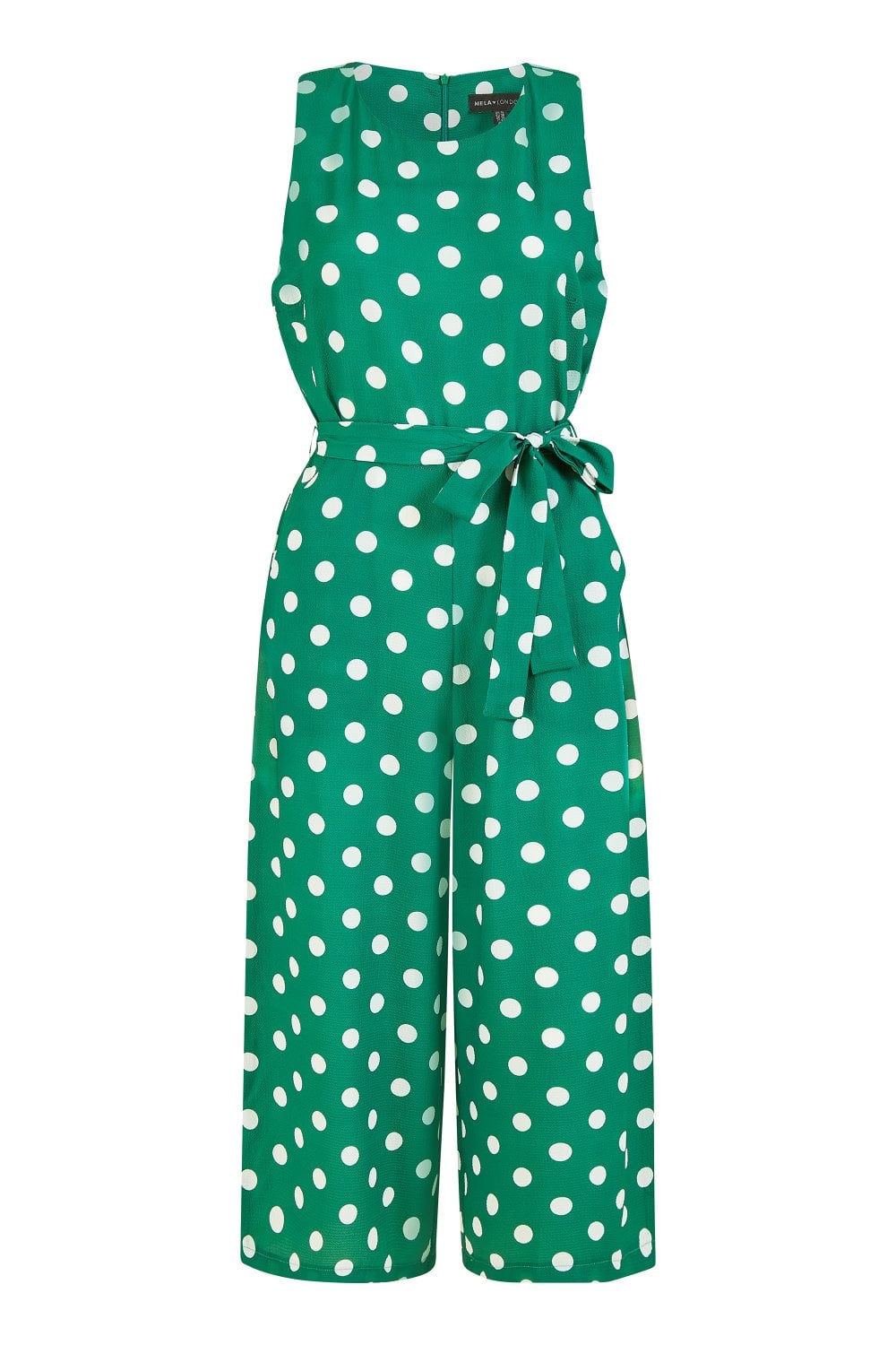 Mela Green Polka Dot Culotte Jumpsuit Yumi