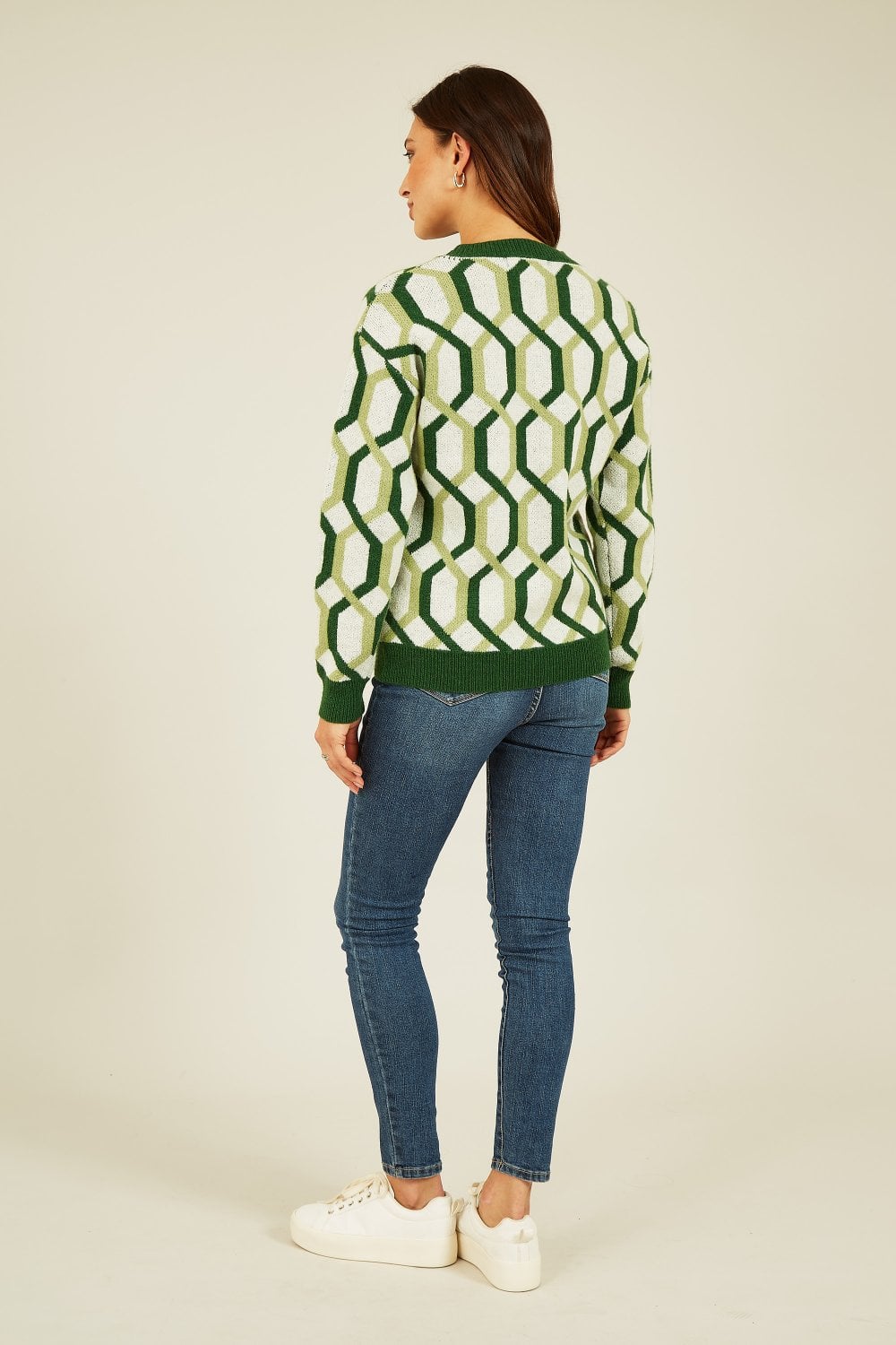 Mela Green Retro Pattern Jumper Mela