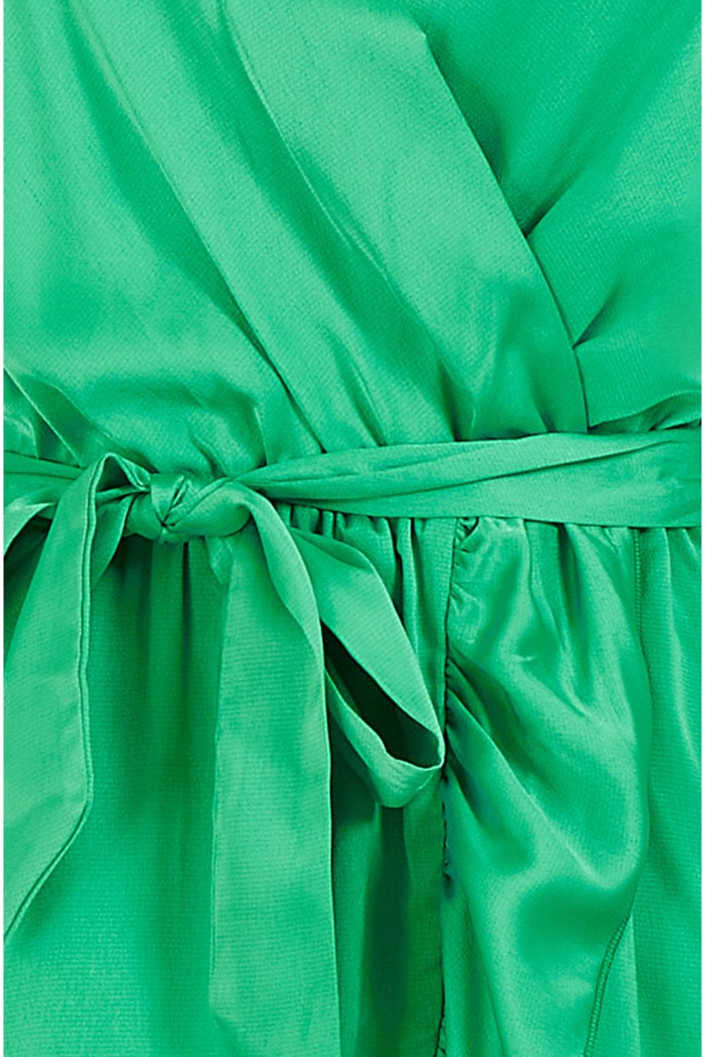 Mela Green Satin Wrap Dress Mela