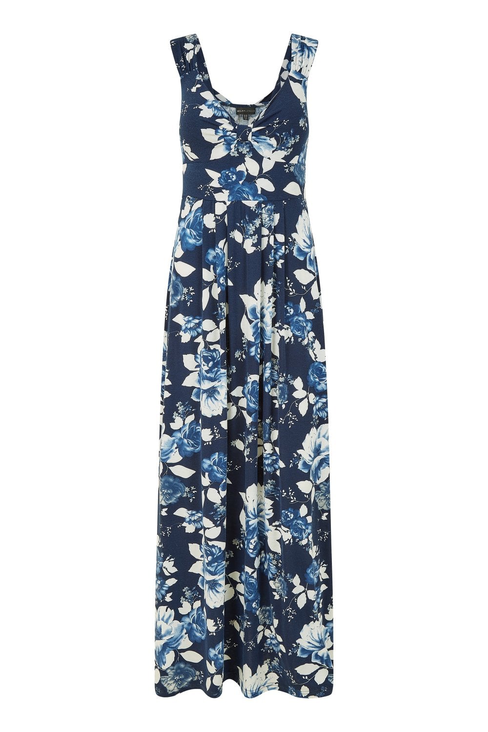 Mela Navy Floral Jersey Maxi Dress Mela