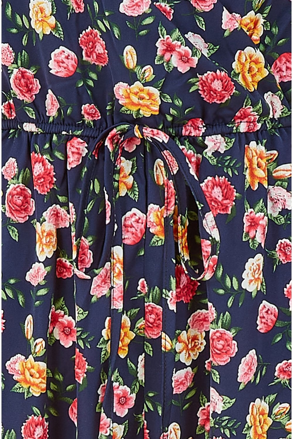 Mela Navy Floral Print Wrap Over Strappy Jumpsuit Mela