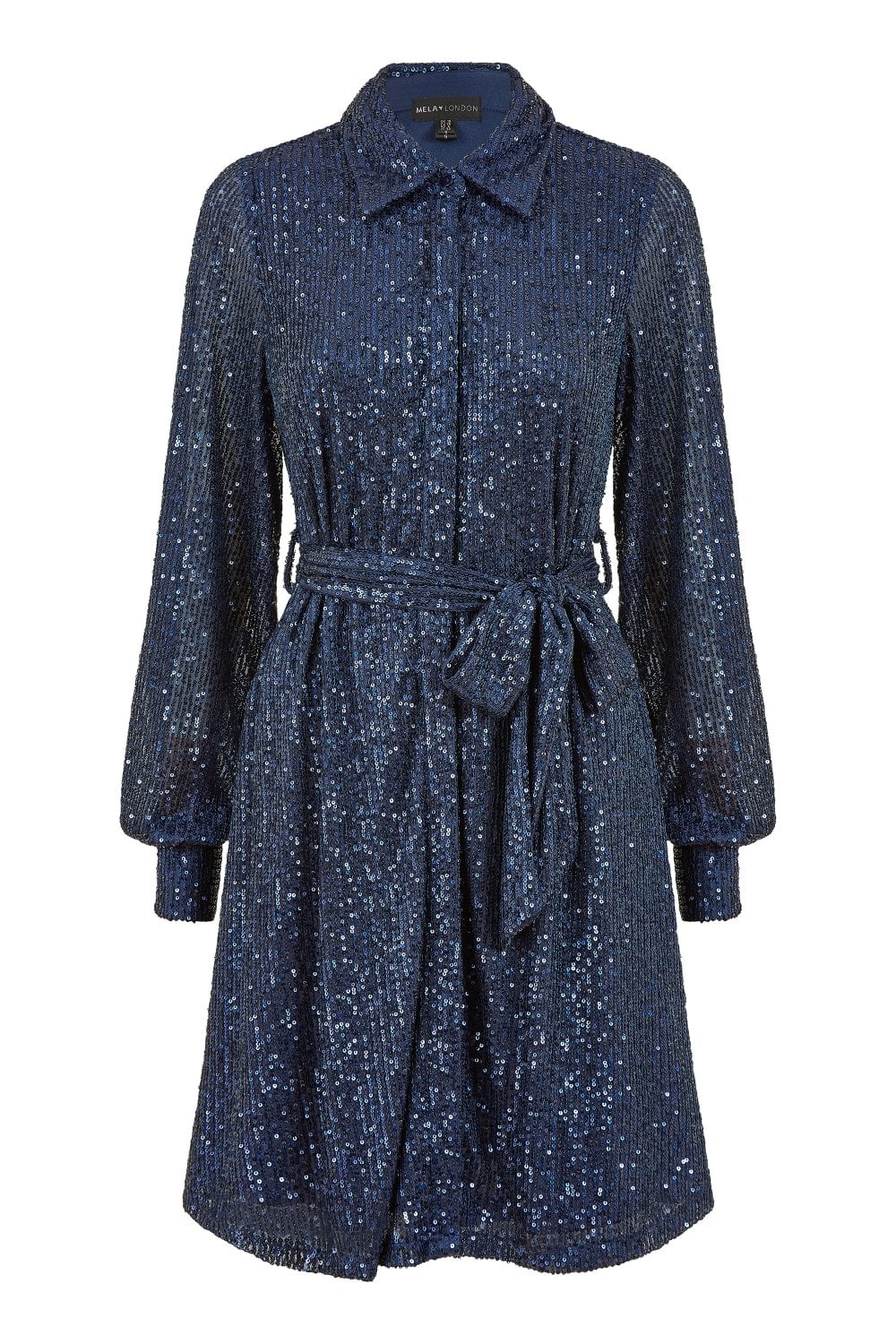 Mela Navy Sequin Shirt Dress Mela