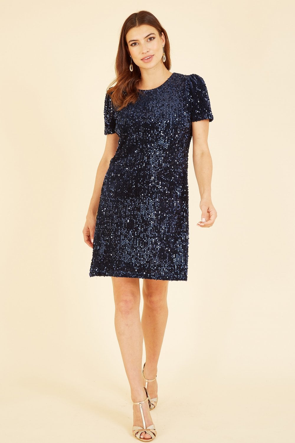 Mela Navy Sequin Tunic Dress Yumi