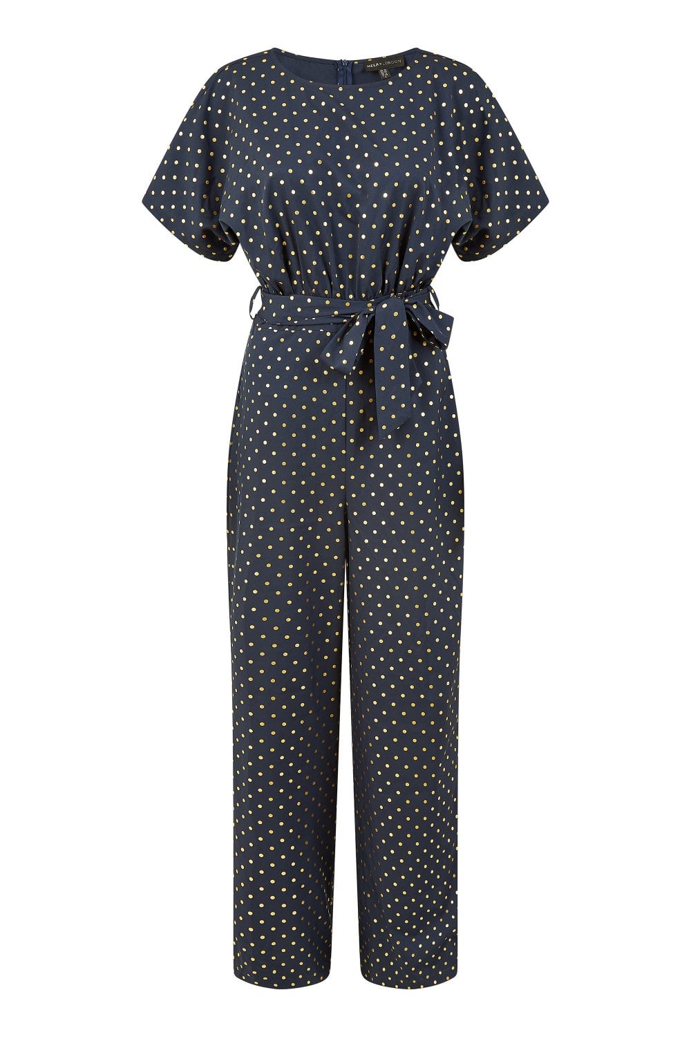 Mela Navy Spot Batwing Jumpsuit Mela