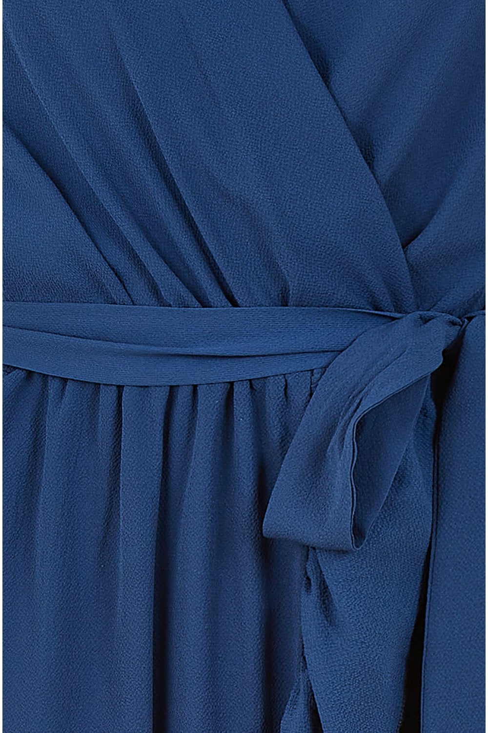 Mela Navy Wrap Over Frill Hem Dress Mela