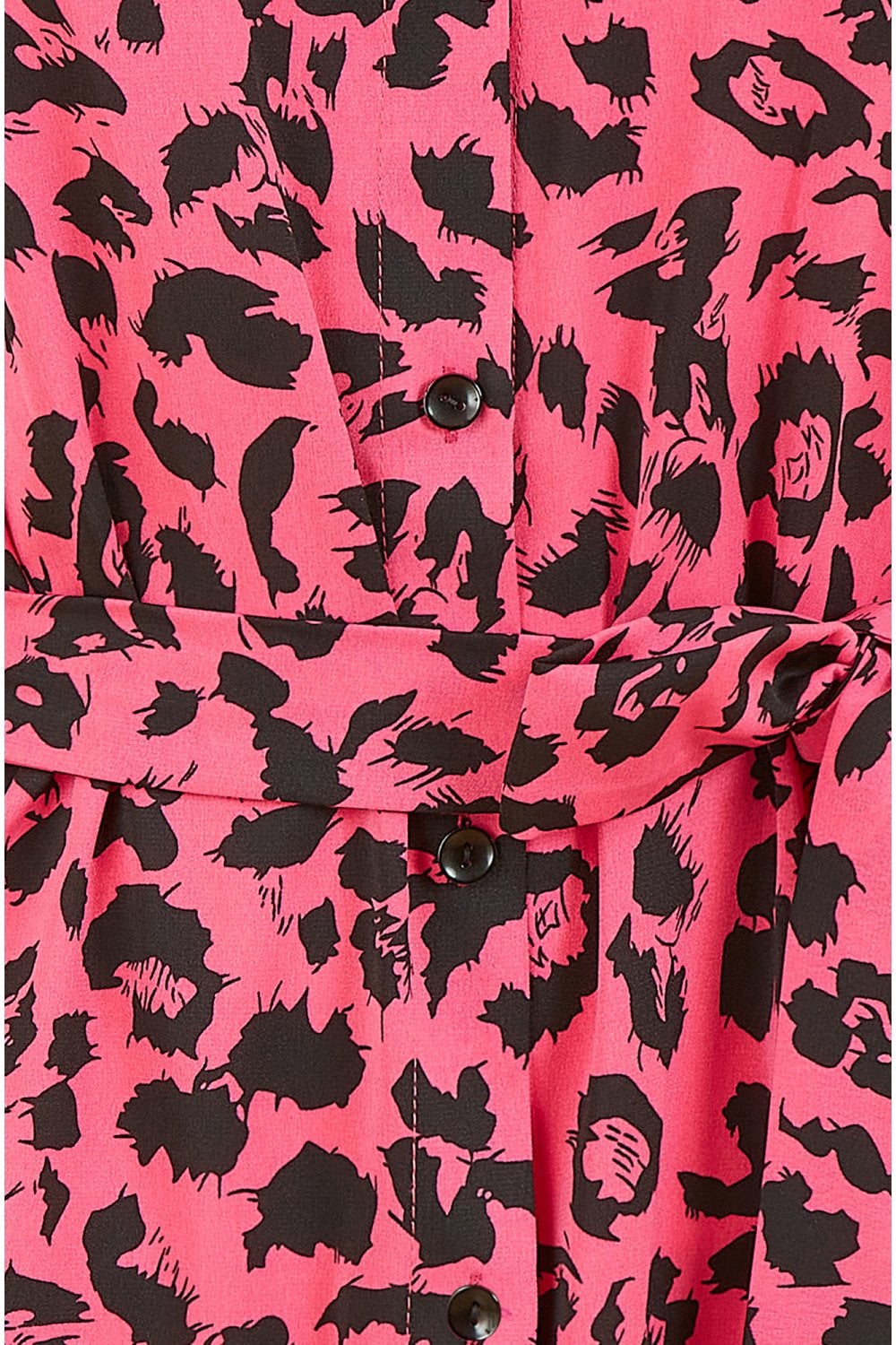 Mela Pink Animal Print Long Sleeve Shirt Dress Mela