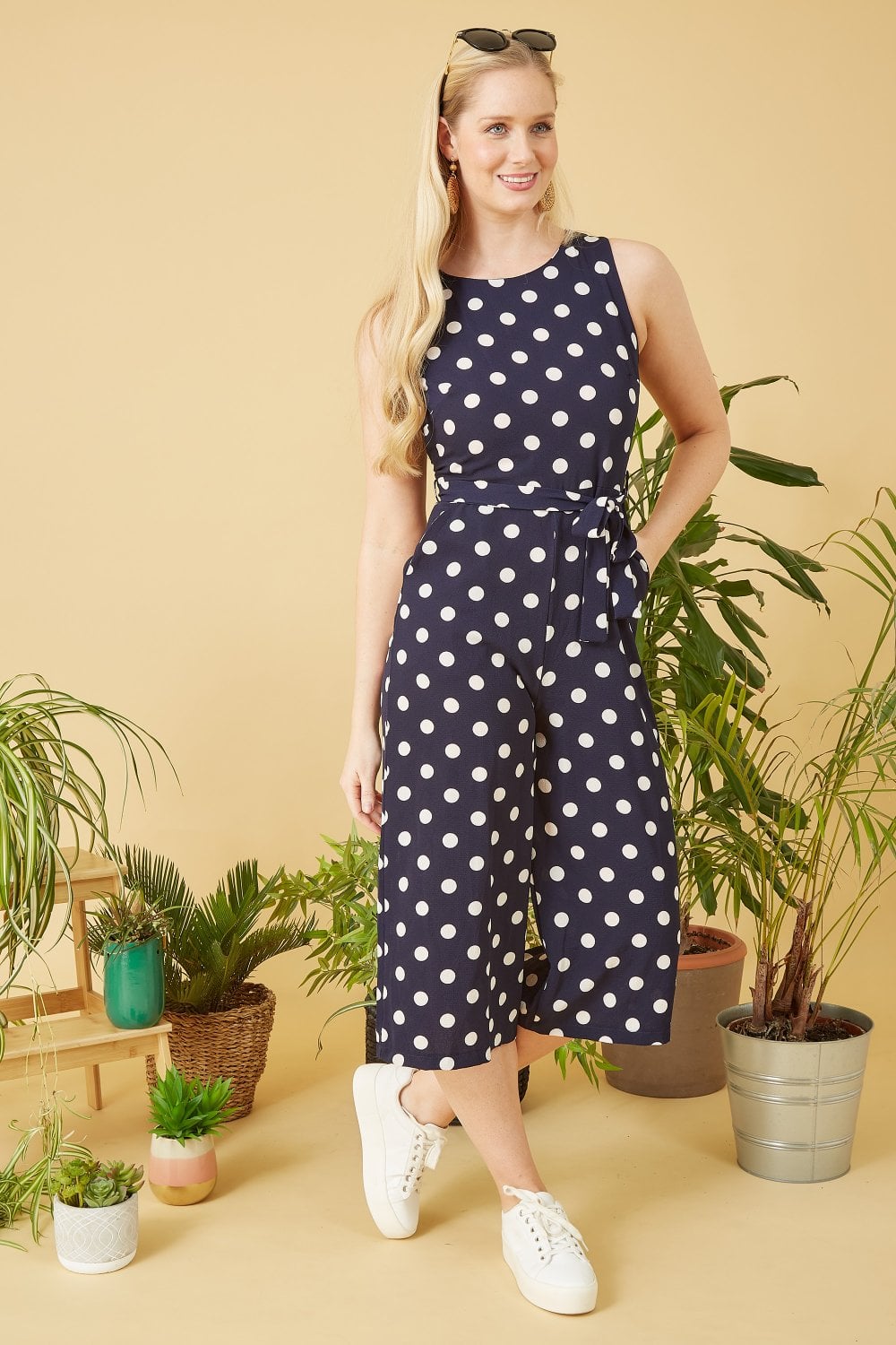 Mela Polka Dot Culotte Jumpsuit Yumi