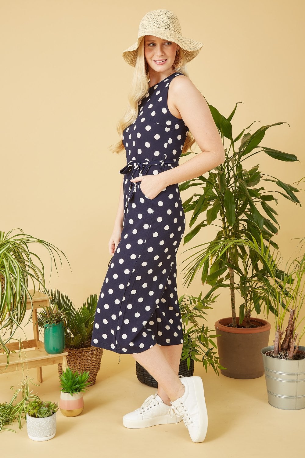 Mela Polka Dot Culotte Jumpsuit Yumi