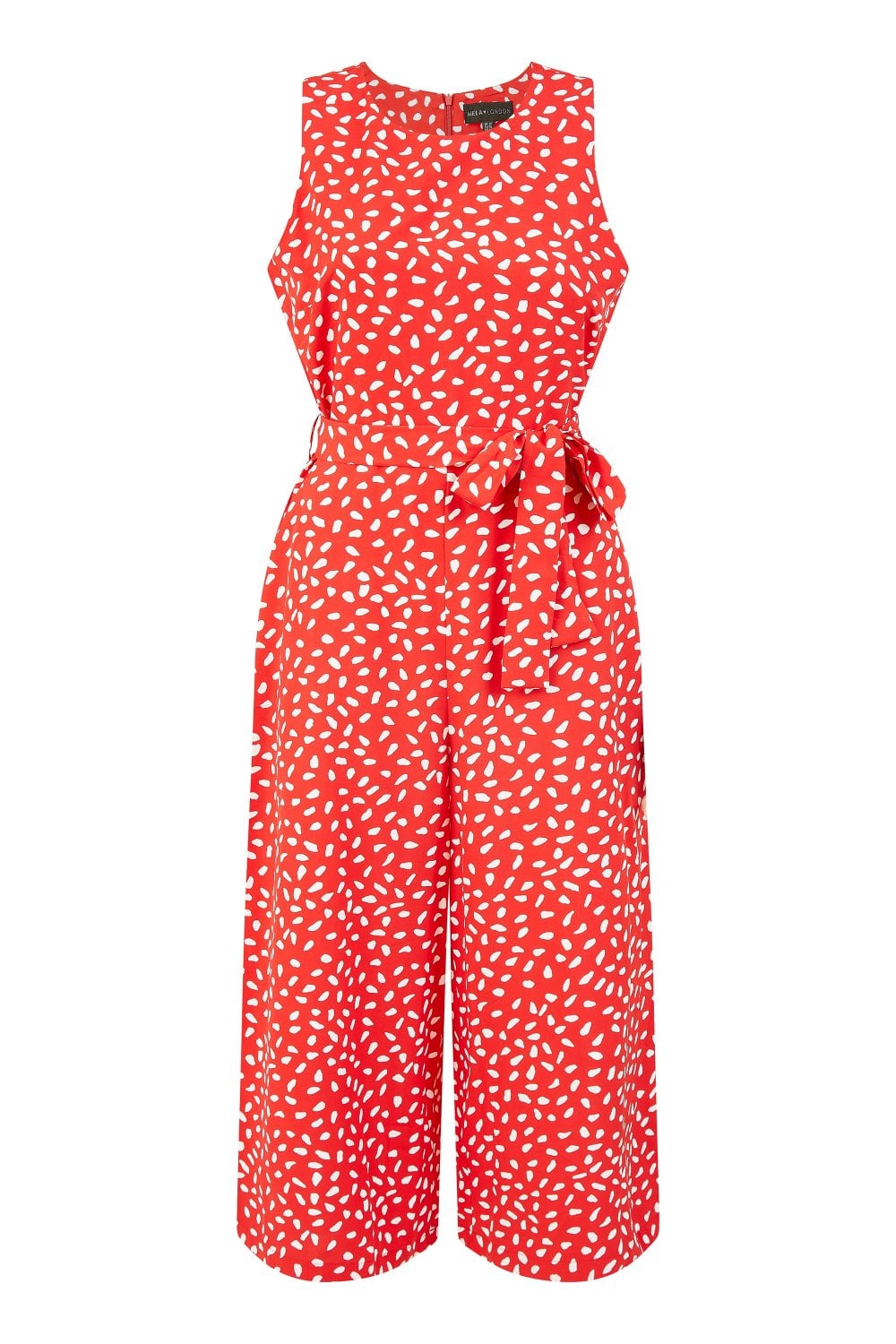 Mela Red Dash Print Culotte Jumpsuit Mela