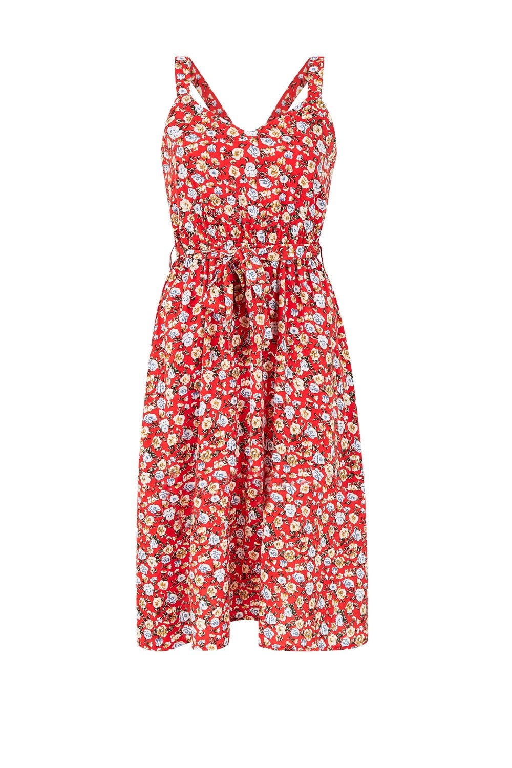 Mela Red Floral Ditsy Dress Yumi