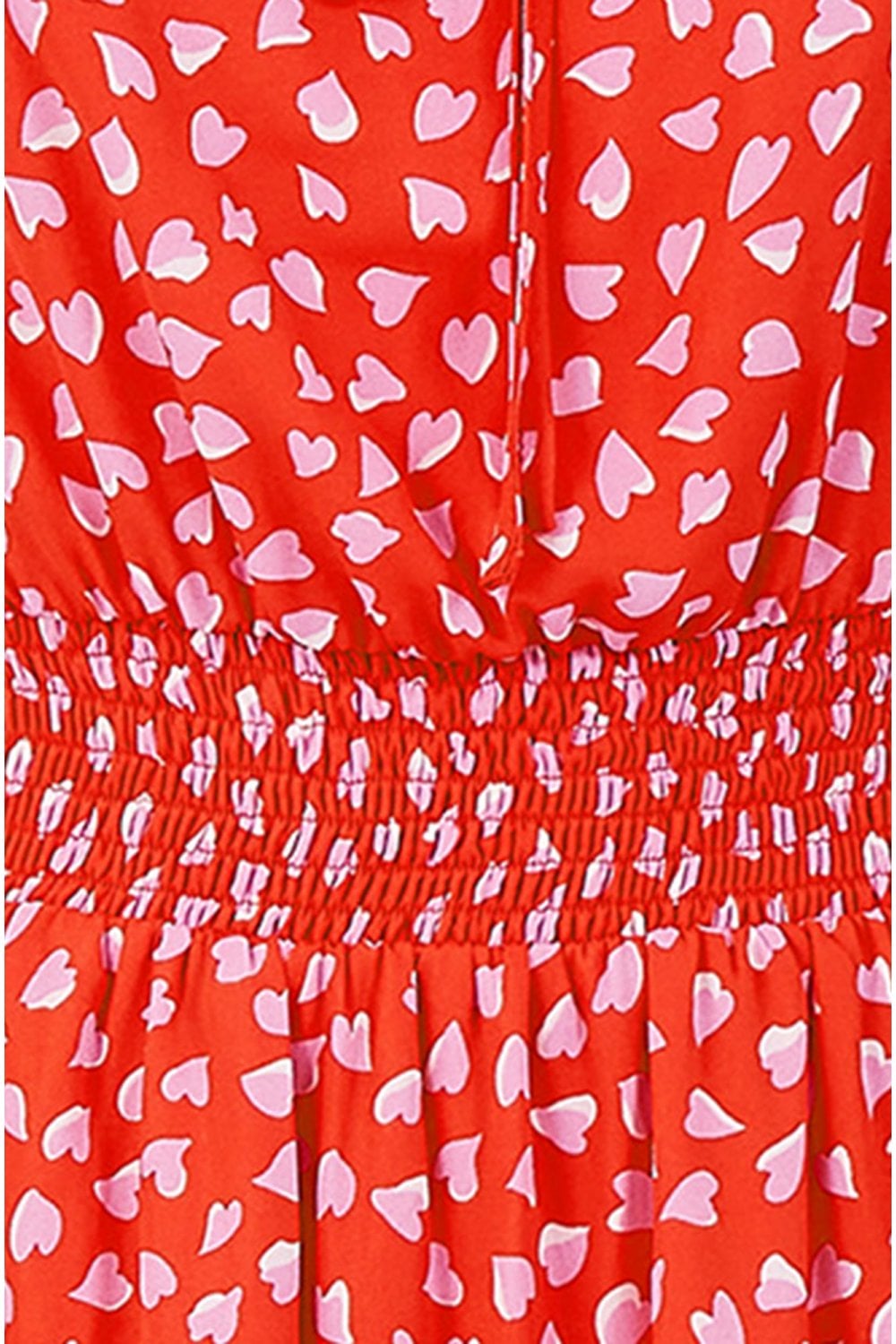 Mela Red Heart Printed Bardot Skater Dress Yumi