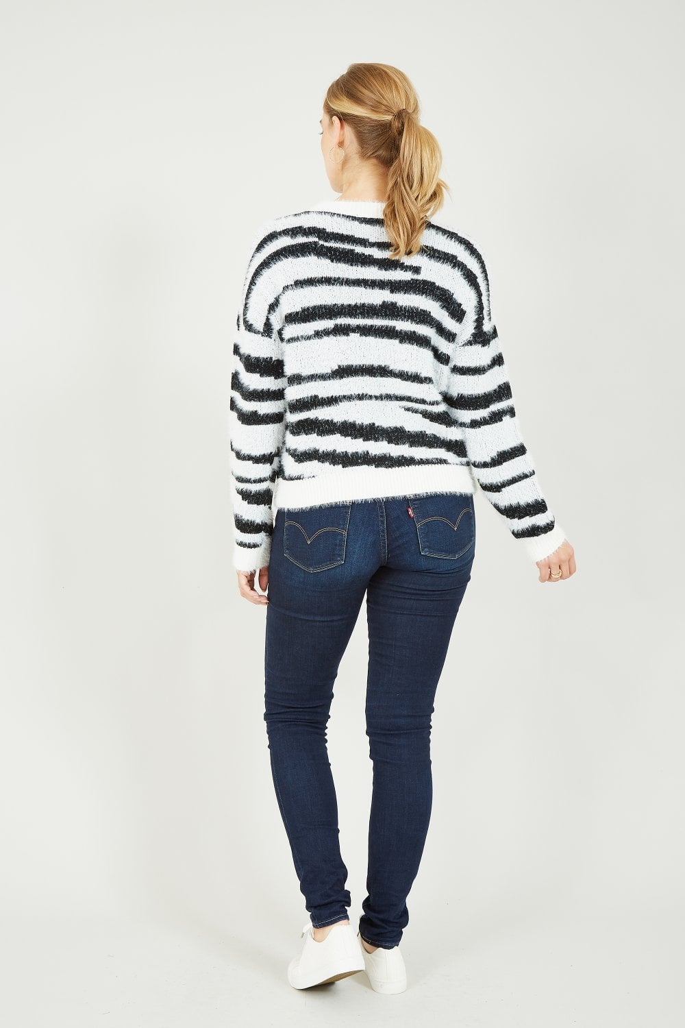 Mela Zebra Knitted Fluffy Jumper Mela