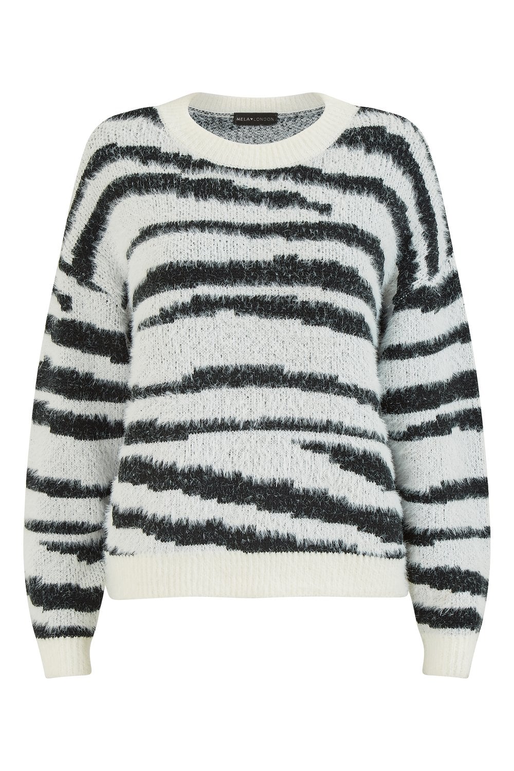 Mela Zebra Knitted Fluffy Jumper Mela