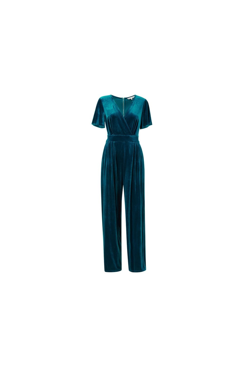 Yumi Teal Jumpsuit With Angel Sleeves Yumi