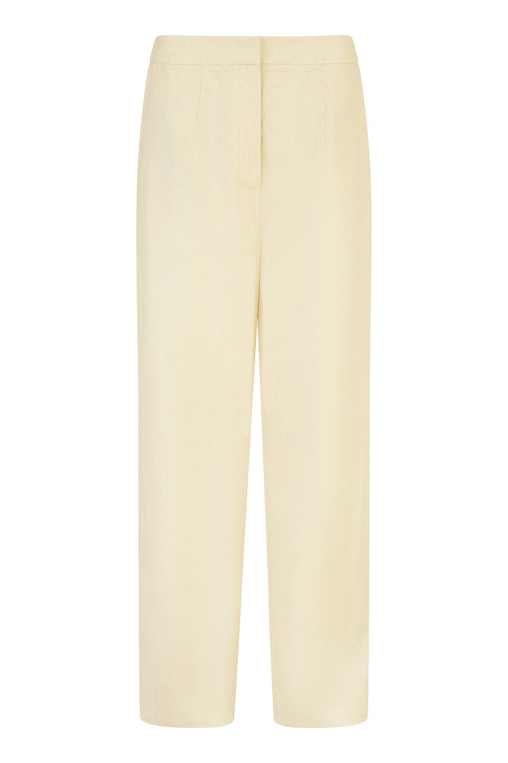 Yumi Beige Sustainable Cotton And Ramie Wide Leg Trousers Yumi