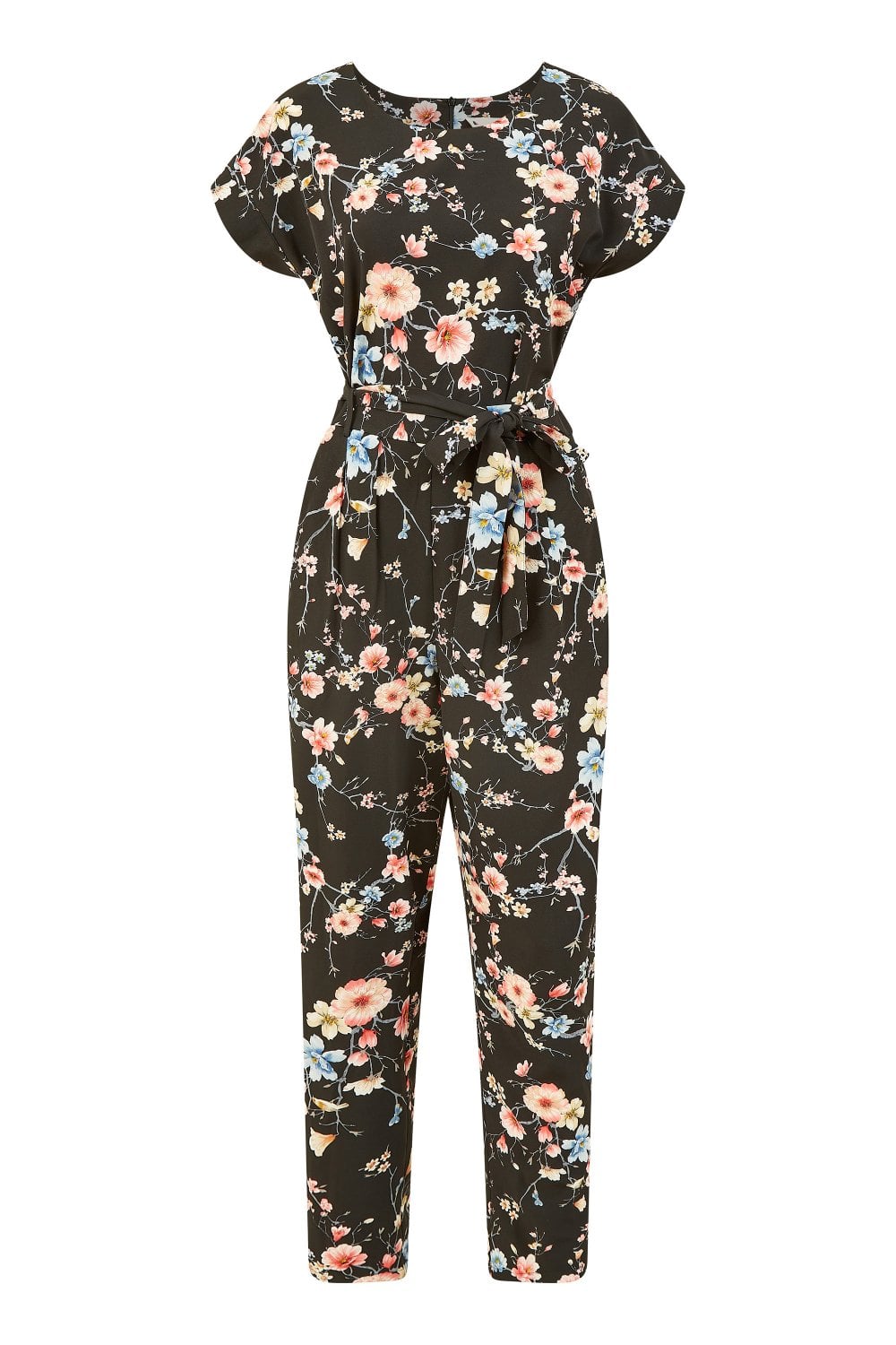 Yumi Black Blossom Print Jumpsuit Yumi